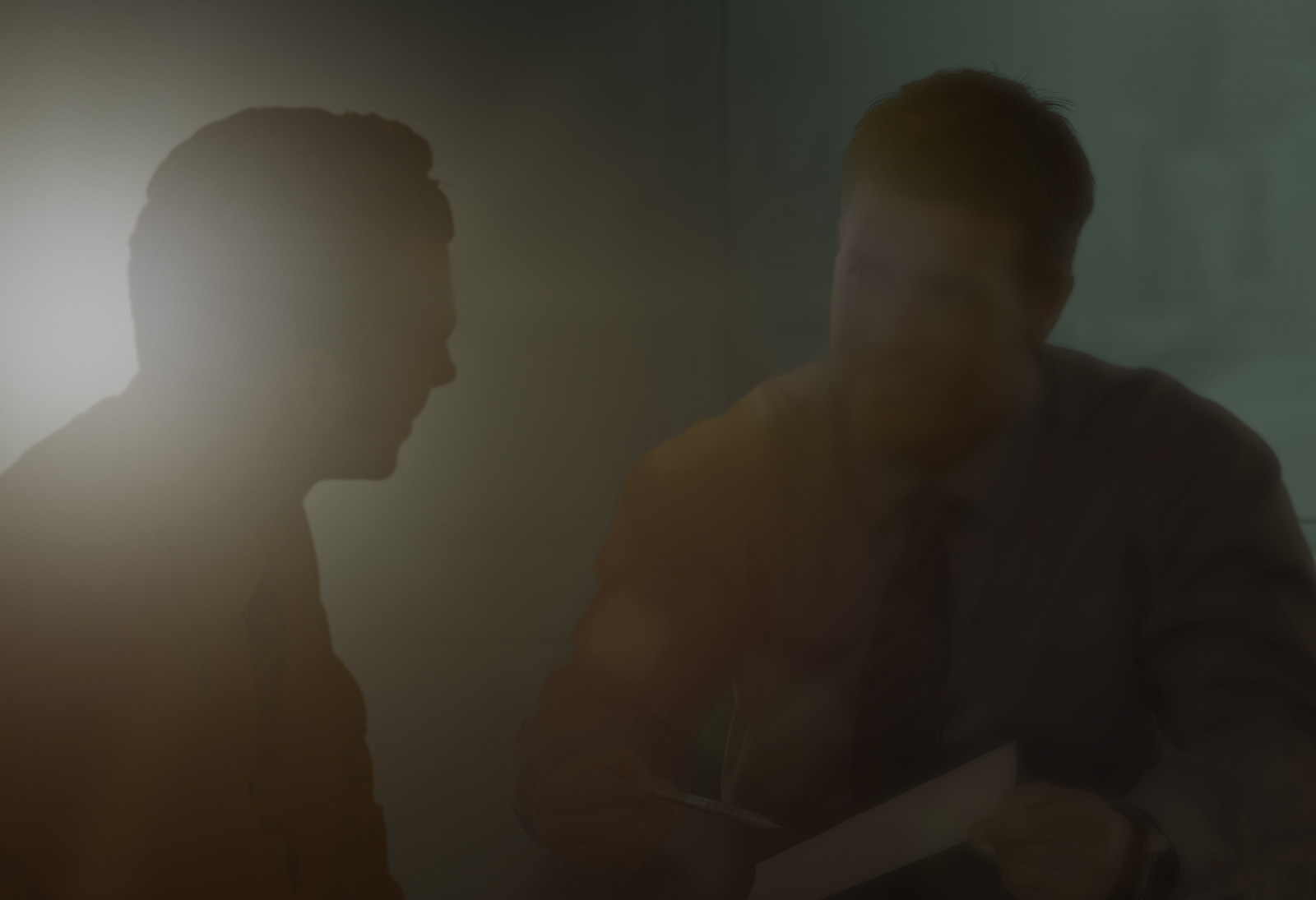 two businessmen meeting discussing